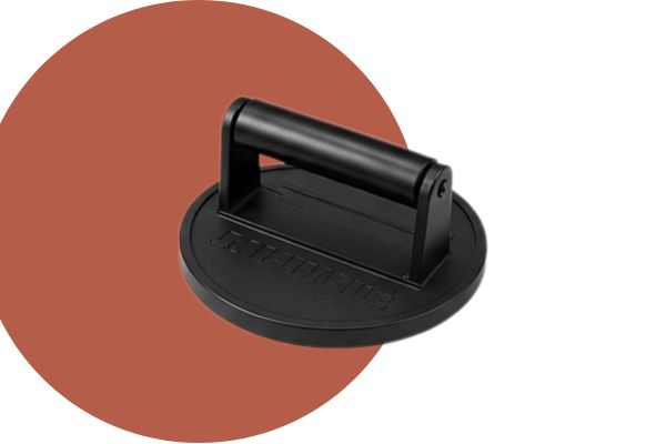 a black burger press